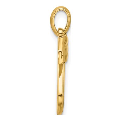 14K Yellow Gold Hair Bow Pendant – view 2
