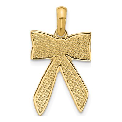 14K Yellow Gold Hair Bow Pendant – view 3