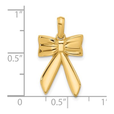14K Yellow Gold Hair Bow Pendant – view 4