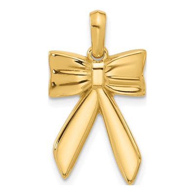 14K Yellow Gold Hair Bow Pendant