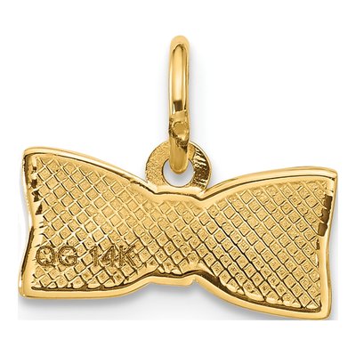 14K Yellow Gold Fancy Hair Bow Pendant – view 3