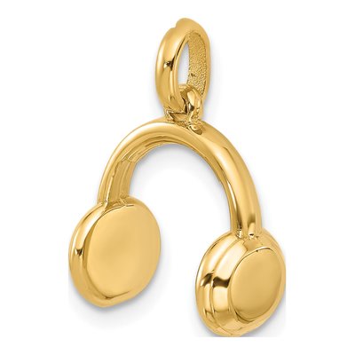 14K Yellow Gold Headphones Pendant – view 4