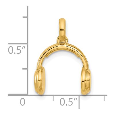 14K Yellow Gold Headphones Pendant – view 5