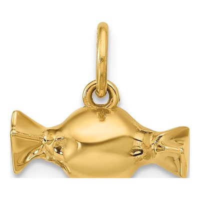 14K Yellow Gold Taffy Candy Pendant