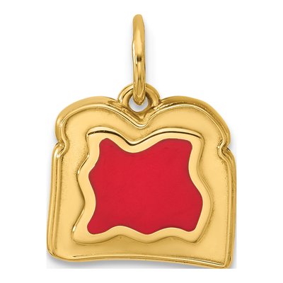 14K Yellow Gold Toast Jam Charm
