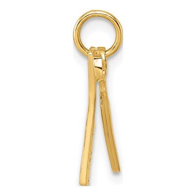 14K Yellow Gold Comb Scissors Pendant – view 3