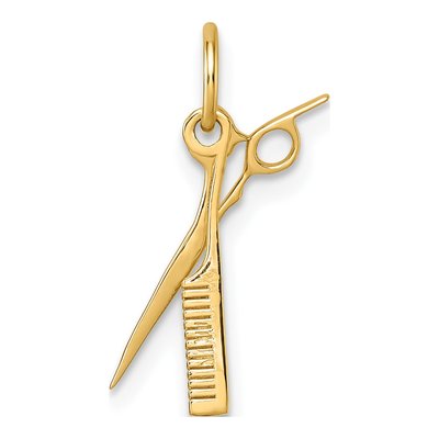 14K Yellow Gold Comb Scissors Pendant – view 4