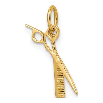14K Yellow Gold Comb Scissors Pendant – view 5