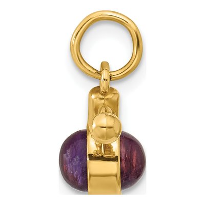 14K Yellow Gold Amethyst Perfume Bottle Charm – view 2