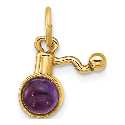 14K Yellow Gold Amethyst Perfume Bottle Charm – view 3