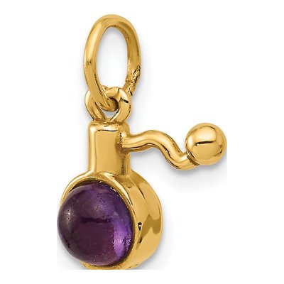 14K Yellow Gold Amethyst Perfume Bottle Charm – view 4