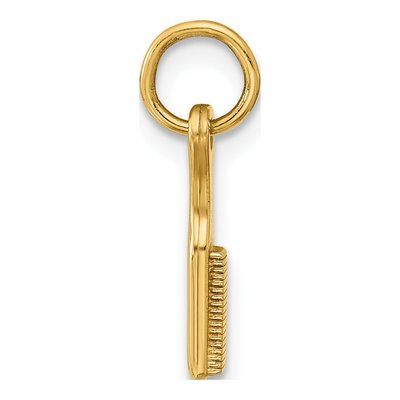 14K Yellow Gold Blue Enamel Hairbrush Charm – view 2