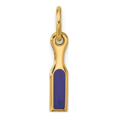 14K Yellow Gold Blue Enamel Hairbrush Charm – view 3