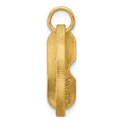 14K Yellow Gold Black Enamel Sleep Mask Charm – view 3