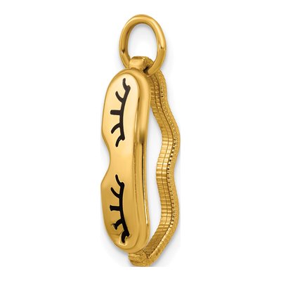 14K Yellow Gold Black Enamel Sleep Mask Charm – view 4