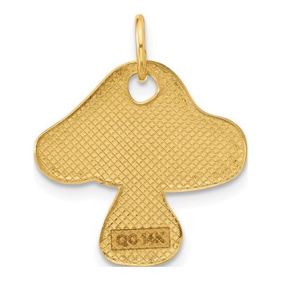 14K Yellow Gold Enameled Toadstool Charm – view 3