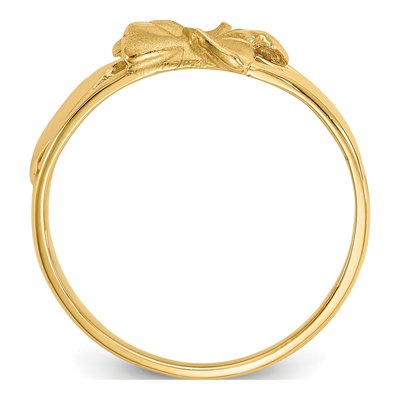 14K Yellow Gold Plumeria Flower Ring – view 3