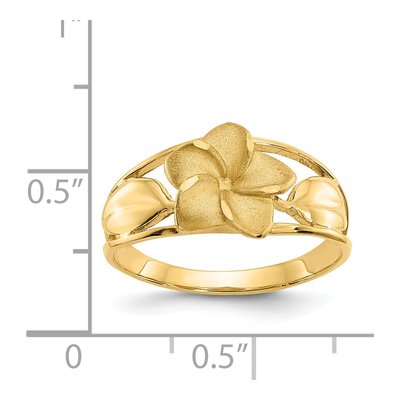 14K Yellow Gold Plumeria Flower Ring – view 4