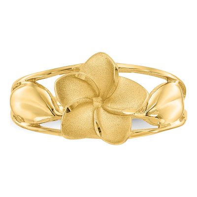 14K Yellow Gold Plumeria Flower Ring – view 6