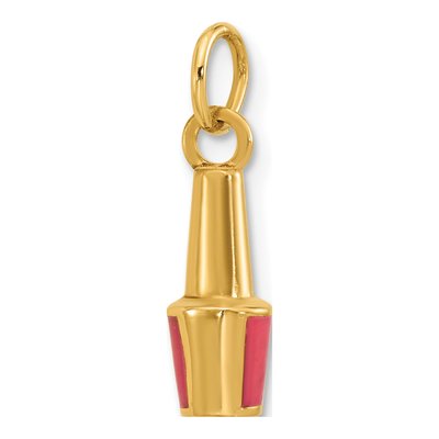 14K Yellow Gold Pink Enamel Nail Polish Charm – view 4