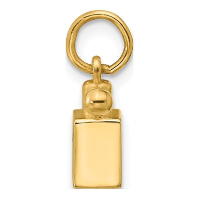14K Yellow Gold Blue Enamel Perfume Bottle Charm – view 2