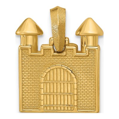 14K Yellow Gold Castle Pendant