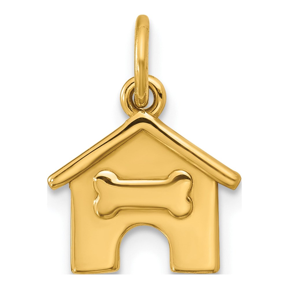 14K Yellow Gold Dog House Charm Pendant