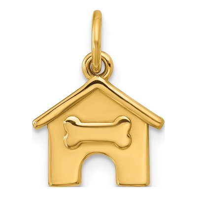 14K Yellow Gold Dog House Pendant