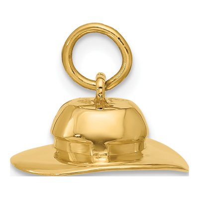 14K Yellow Gold Sun Hat Pendant – view 2