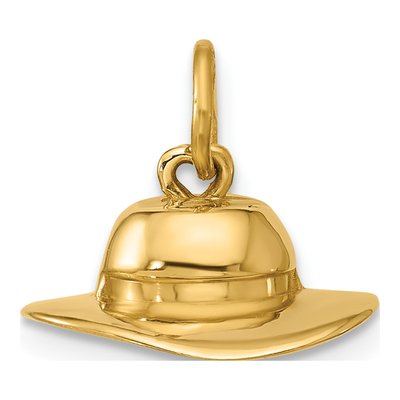 14K Yellow Gold Sun Hat Pendant