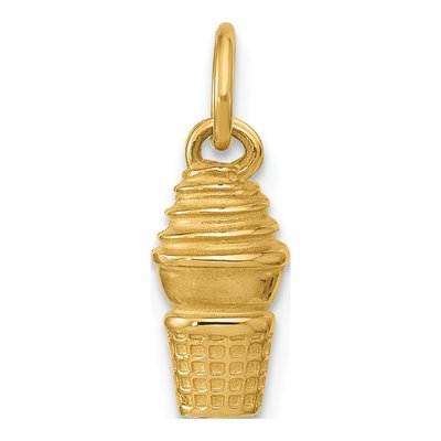 14K Yellow Gold Ice Cream Cone Pendant – view 3