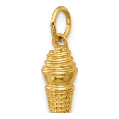 14K Yellow Gold Ice Cream Cone Pendant – view 4