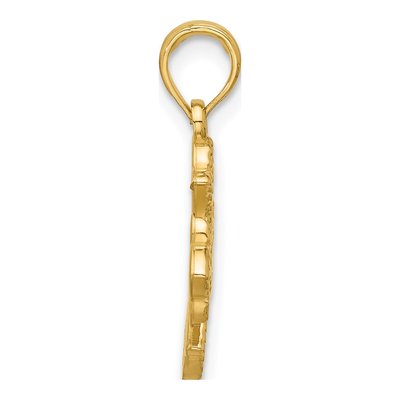 14K Yellow Gold Fleur de Lis Cross Pendant – view 2