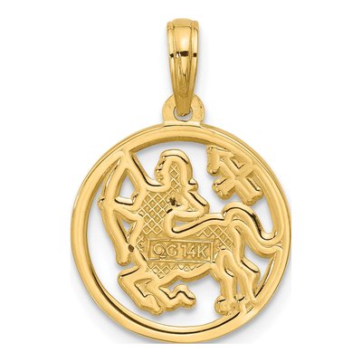 14K Yellow Gold Sagittarius Zodiac Pendant – view 3