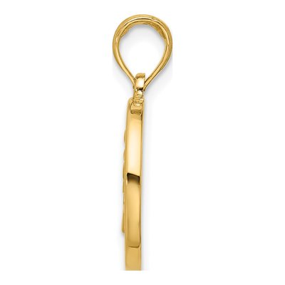 14K Yellow Gold Leo Zodiac Round Pendant – view 2