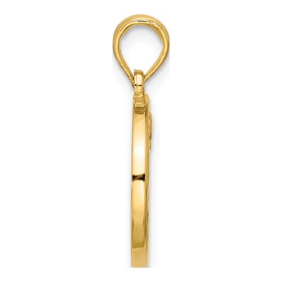 14K Yellow Gold Round Aries Zodiac Pendant – view 2