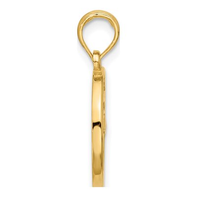 14K Yellow Gold Round Libra Zodiac Pendant – view 2