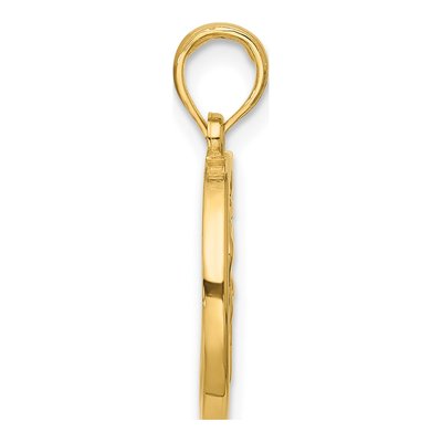 14K Yellow Gold Aquarius Zodiac Pendant – view 2