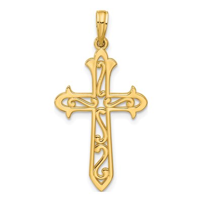 14K Yellow Gold Cross Pendant – view 3