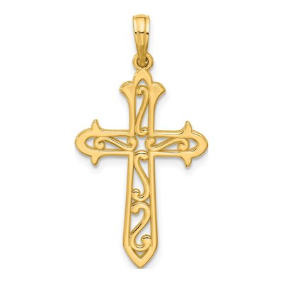 14K Yellow Gold Cross Pendant