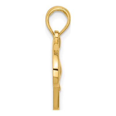 14K Yellow Gold Blow Dryer Curl Brush Pendant – view 2