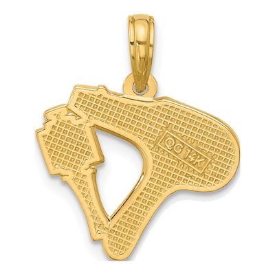 14K Yellow Gold Blow Dryer Curl Brush Pendant – view 3