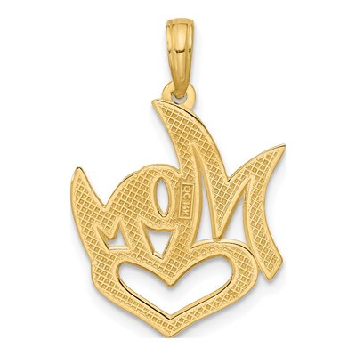 14K Yellow Gold MOM Heart Pendant – view 3