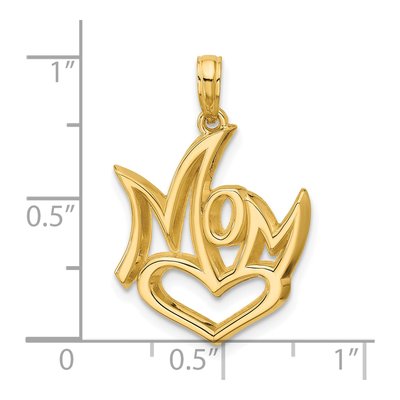 14K Yellow Gold MOM Heart Pendant – view 4