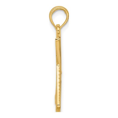14K Yellow Gold Scissor Comb Pendant – view 2