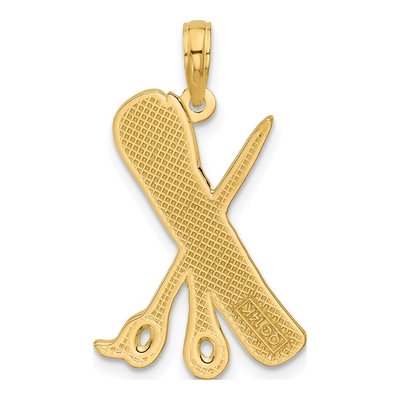 14K Yellow Gold Scissor Comb Pendant – view 3