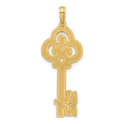 14K Yellow Gold Fancy Key Pendant – view 3