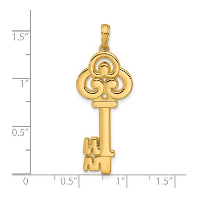 14K Yellow Gold Fancy Key Pendant – view 4