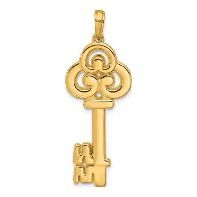 14K Yellow Gold Fancy Key Pendant
