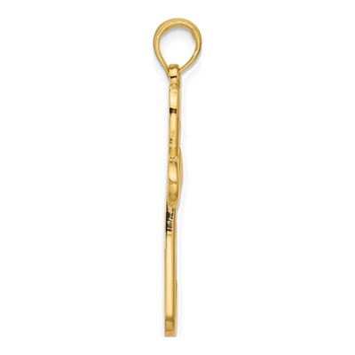 14K Yellow Gold Rounded Cross Pendant – view 2